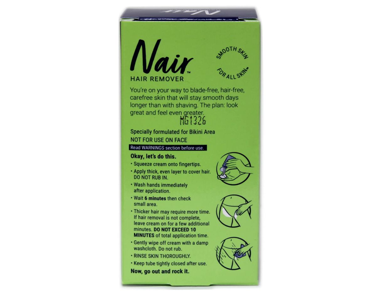 Hair Remover Bikini Cream With Green Tea Sensitive Formula 50ml Nair