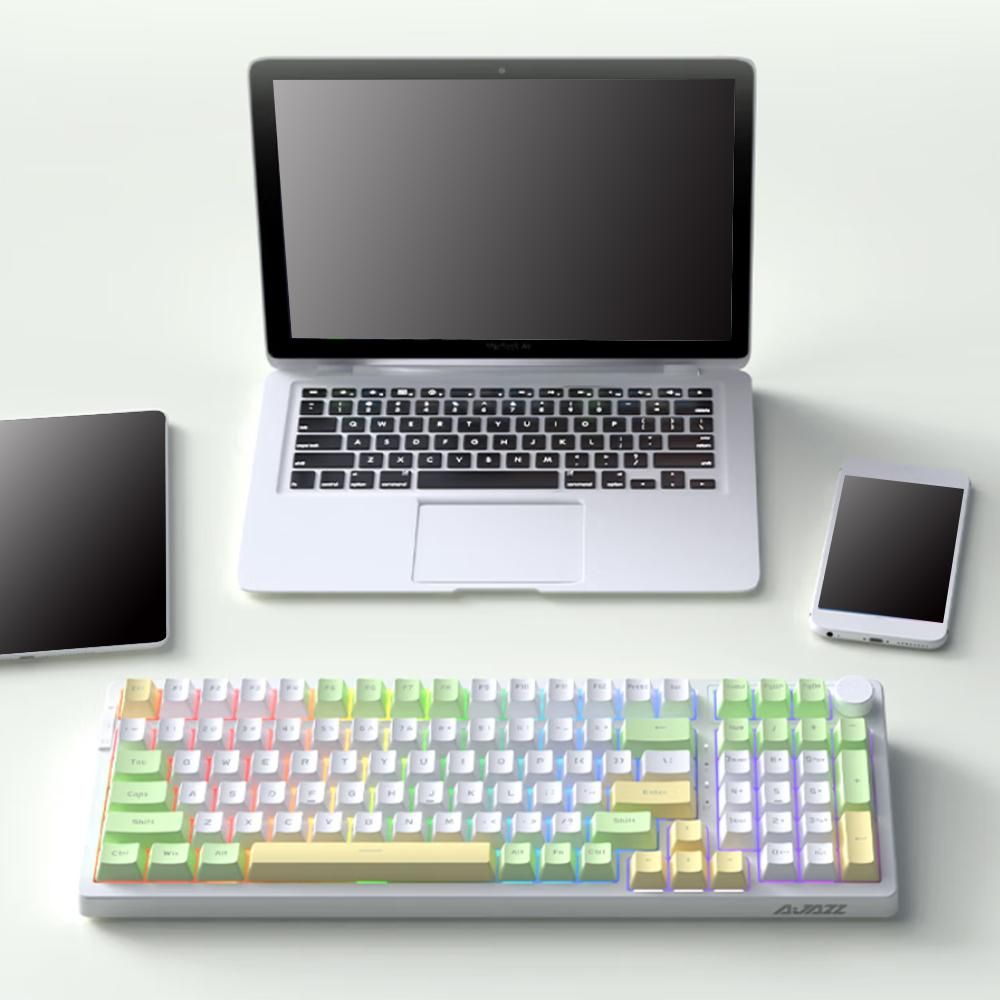 AJAZZ  AK992 Gasket Tri-mode Wireless Keyboard RGB Mechanical Keyboard Gaming Keyboard with All Switches Customized Hot-Swappable BT Mode Wired Mode 2.4GHz Wireless Mode