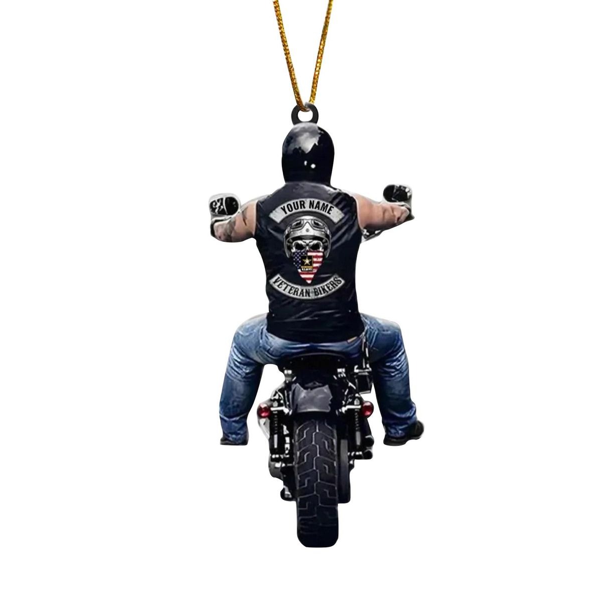 2D Motorcycle Rider Pendant Car Rear View Mirror Hanging