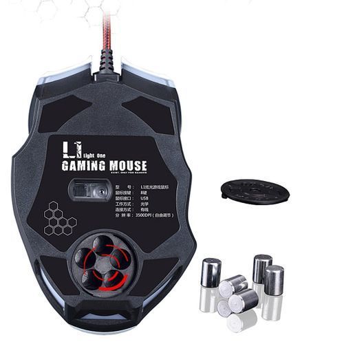 JS-L1 USB Wired Optical Game Mouse Adjustable 3200 DPI Laptop 8 Ons