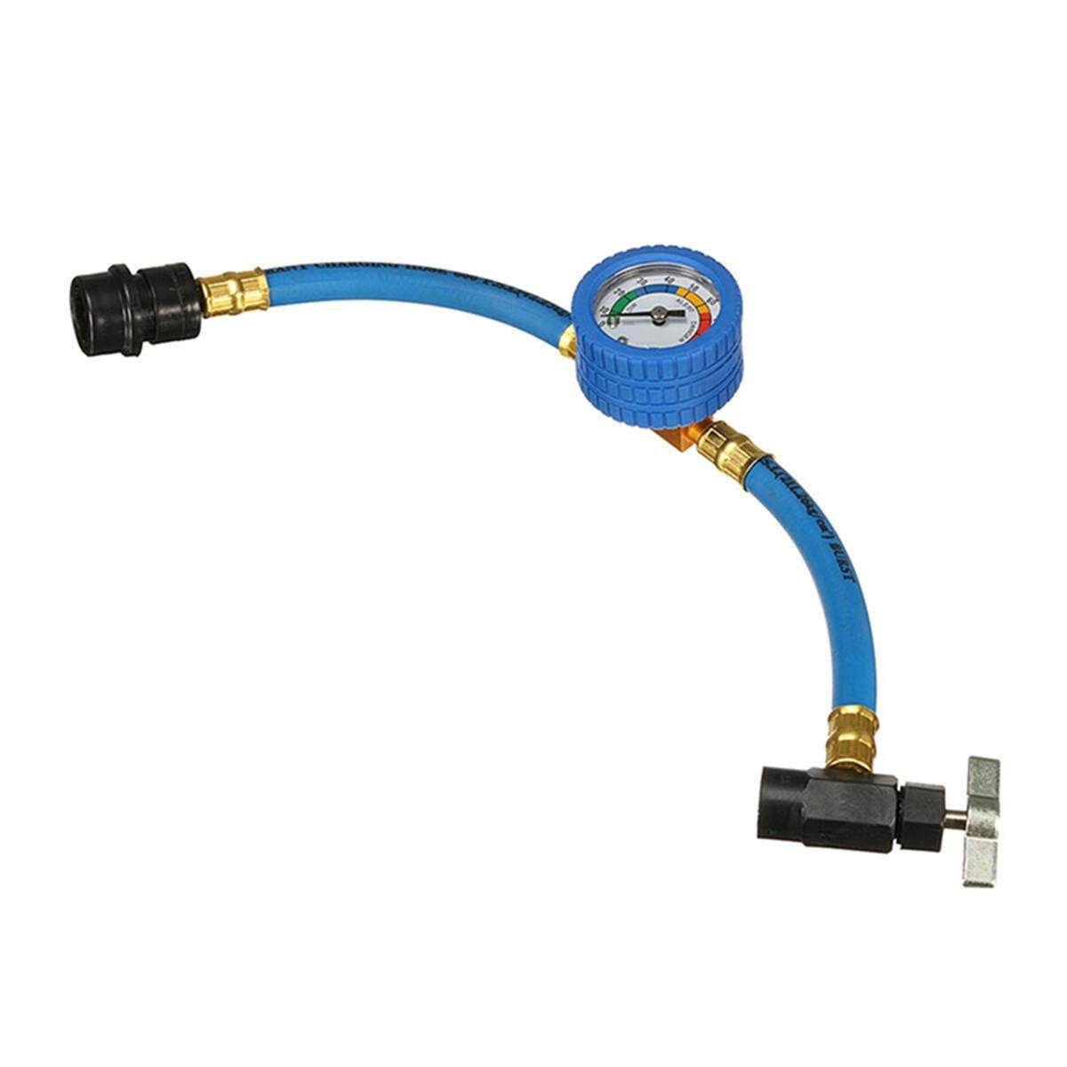 R-134a Recharge Measuring A/ Car Conditioning Refrigerant Hose And Can Tap