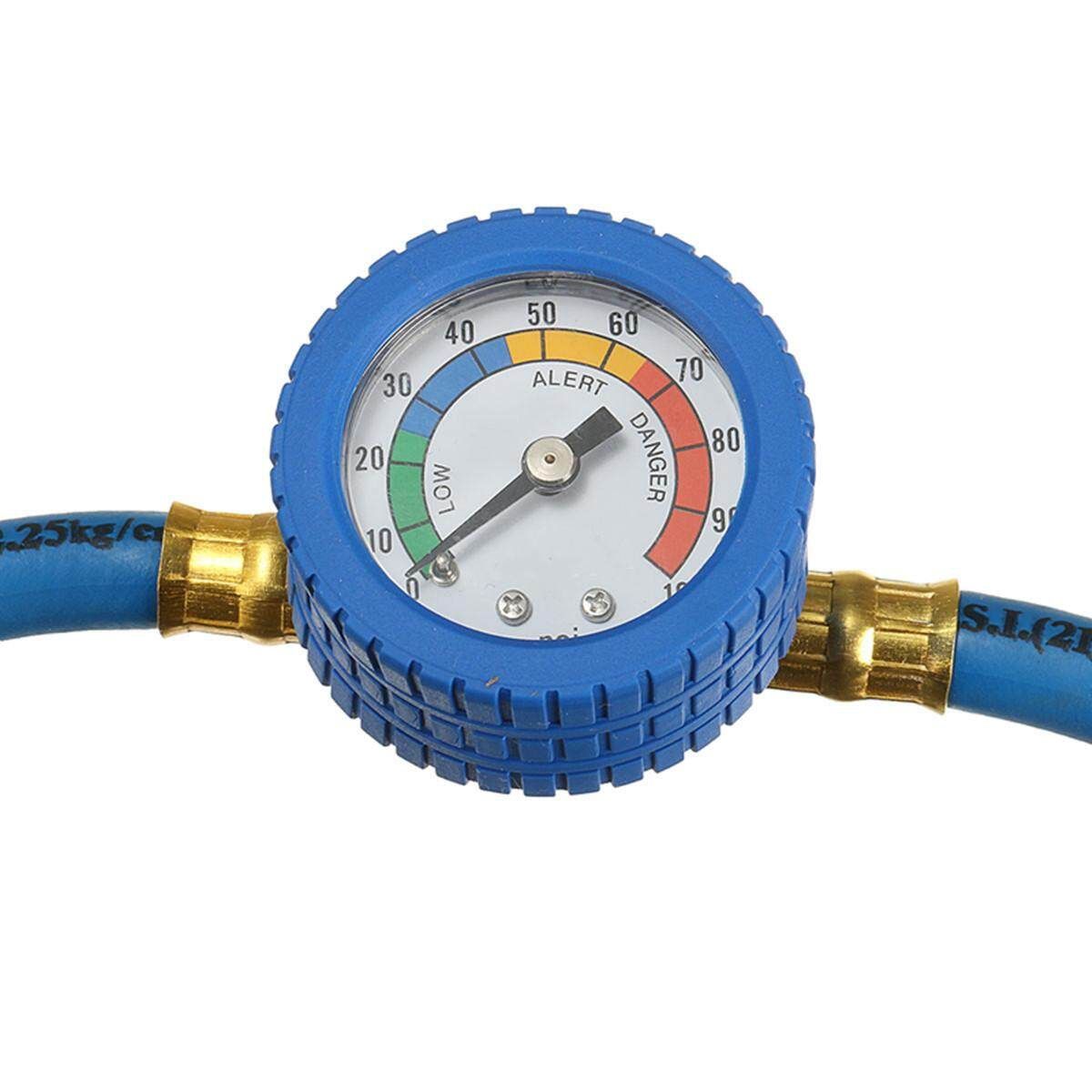 R-134a Recharge Measuring A/ Car Conditioning Refrigerant Hose And Can Tap