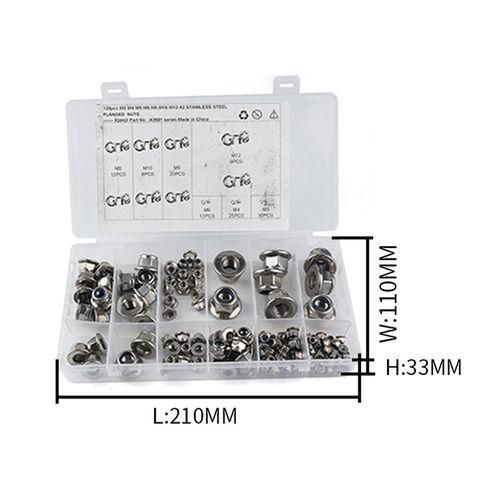 120Pcs Stainless Steel Flange Nylon Lock Nut