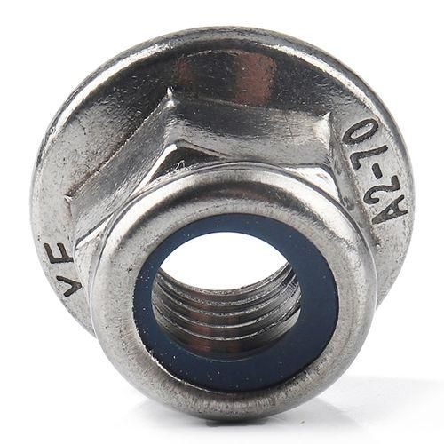 120Pcs Stainless Steel Flange Nylon Lock Nut