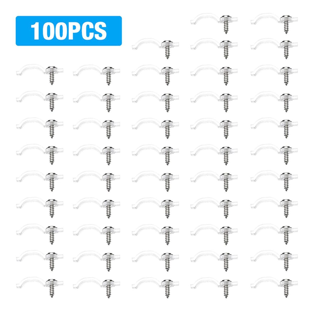 100Pcs Leds Strips Light Mounting Buckles Plastics One-Side Fixing Clips with Screws