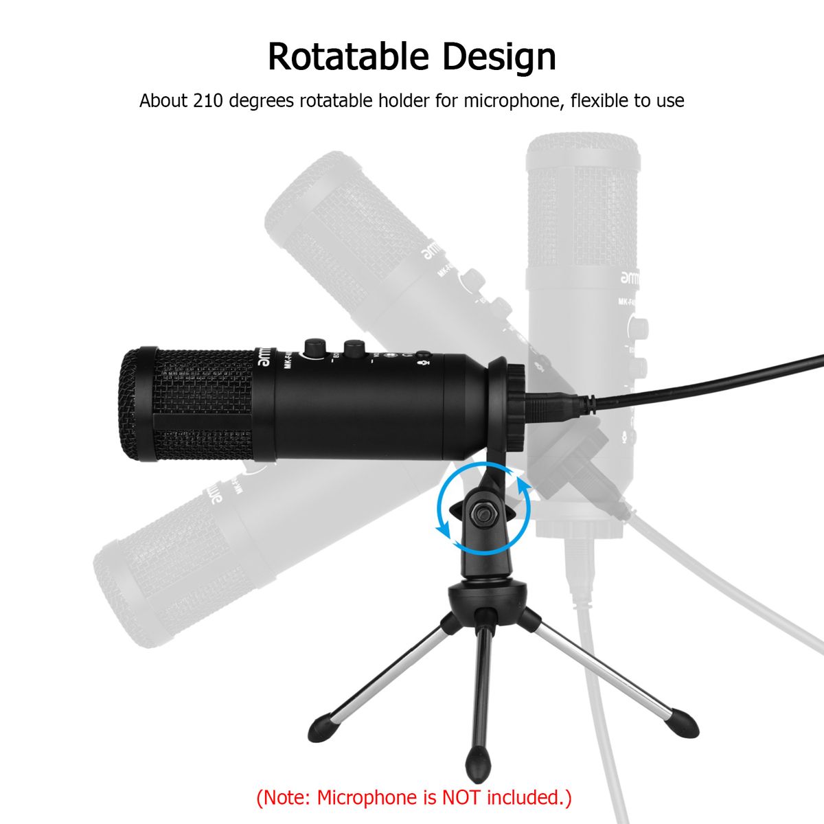 Foldable Desktop Microphone Tripod Stand 5/8 Inch Threaded