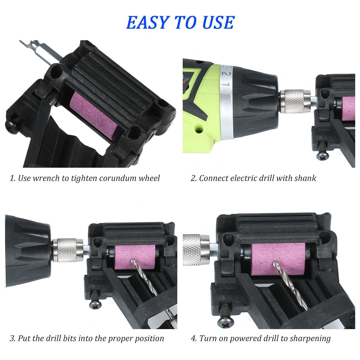 2-12.5mm Drill Bit Sharpener Portable Drill Bit Grinder Corundum Wheel Grinding Tool For Drill Polishing Hand Drill Sharpening Tool Powered Tool Parts