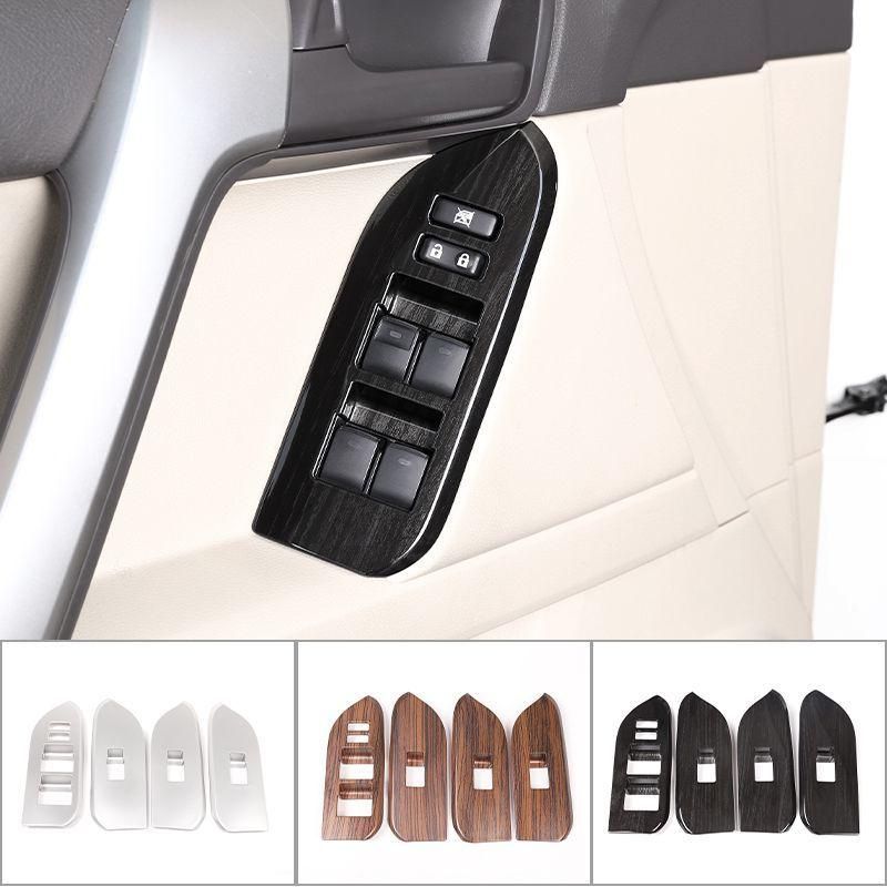 Car Window Glass Lift Switch Button Control Panel Frame Cover Trim For Toyota Land Cruiser Prado FJ150 150 2014-2018 Accessories