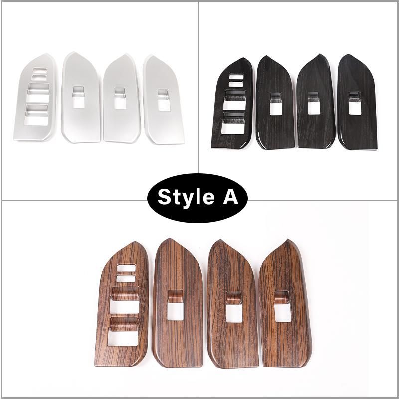 Car Window Glass Lift Switch Button Control Panel Frame Cover Trim For Toyota Land Cruiser Prado FJ150 150 2014-2018 Accessories