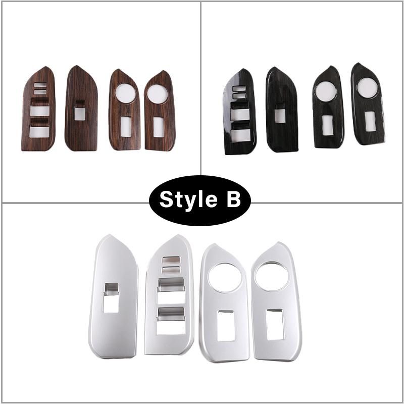 Car Window Glass Lift Switch Button Control Panel Frame Cover Trim For Toyota Land Cruiser Prado FJ150 150 2014-2018 Accessories