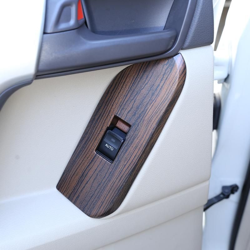 Car Window Glass Lift Switch Button Control Panel Frame Cover Trim For Toyota Land Cruiser Prado FJ150 150 2014-2018 Accessories
