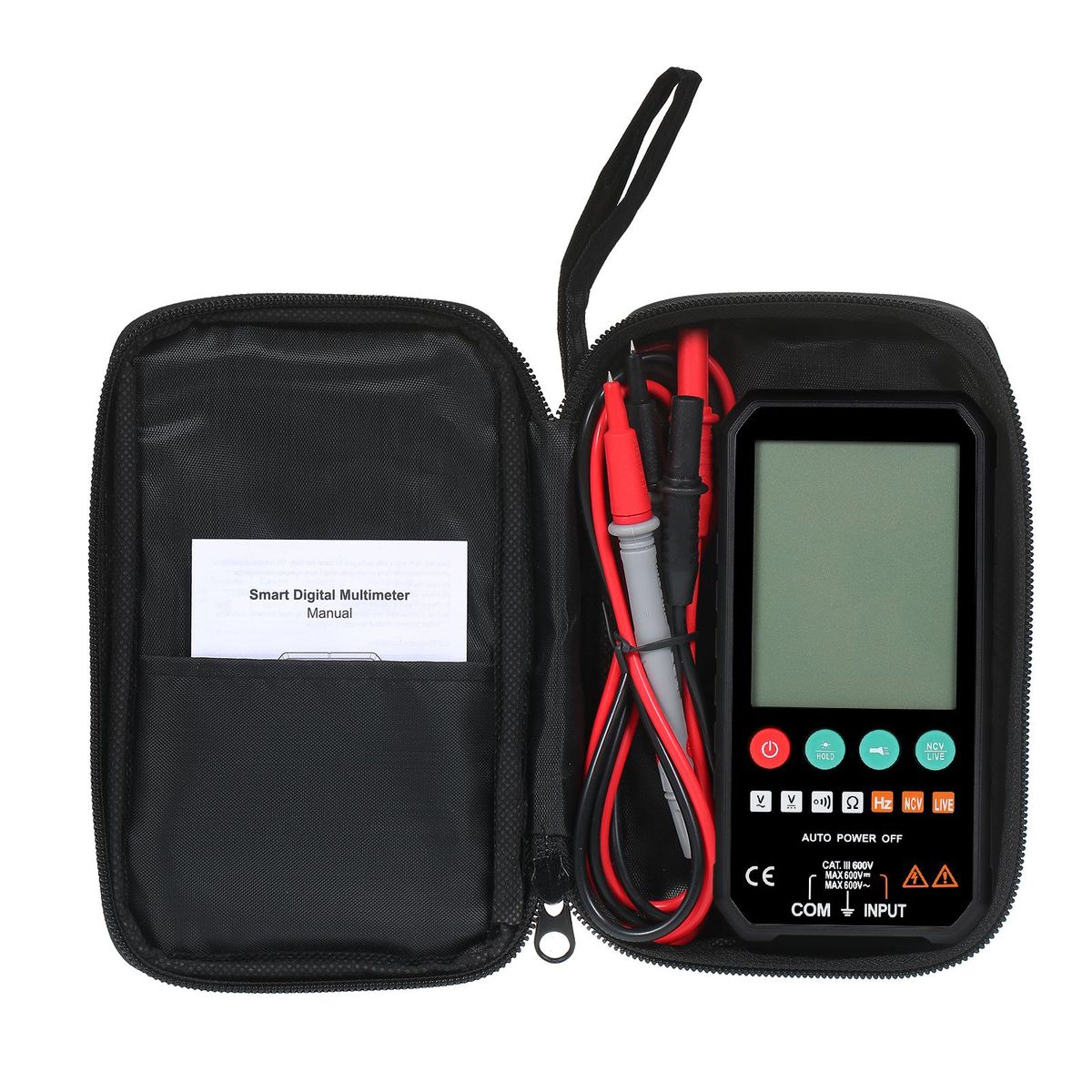 Mastfuyi Portable Digital Multimeter 6000-Count LCD Display with Backlight Flashlight Handheld Voltmeter Voltage Meter Universal Meter Measuring AC/DC Voltage Resistance Frequency Continuity NCV Test Meter