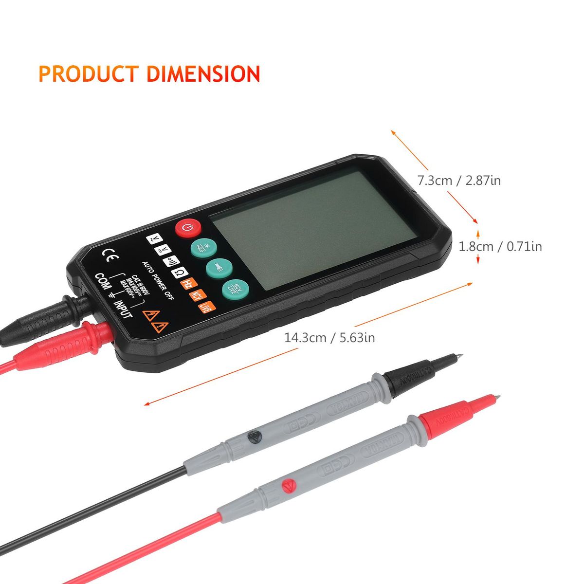 Mastfuyi Portable Digital Multimeter 6000-Count LCD Display with Backlight Flashlight Handheld Voltmeter Voltage Meter Universal Meter Measuring AC/DC Voltage Resistance Frequency Continuity NCV Test Meter