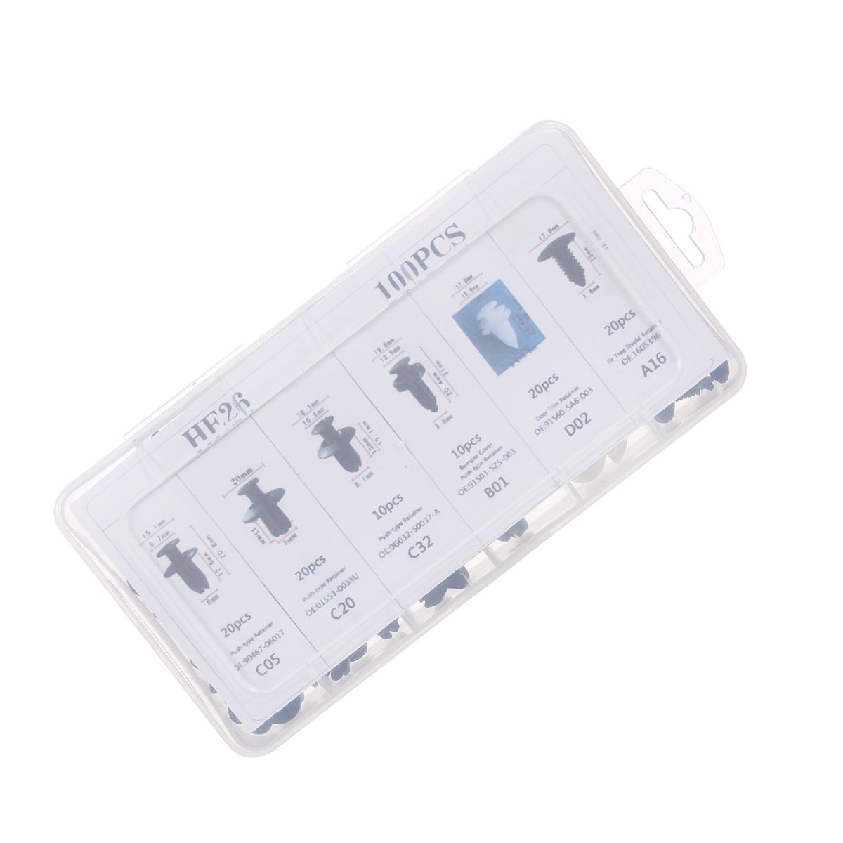 100Pcs Car Body Plastic Push Retainer Pin Rivet Fasteners