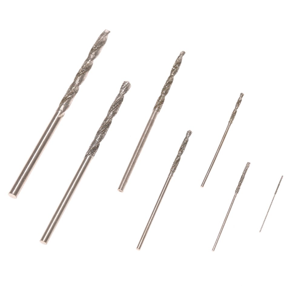 7pcs High Hardness Diamond Coated Twist Drill Bit Set Needle