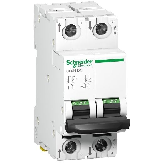 Acti9 C60H-DC - MCB - 2 Pole - 63 A - C Curve