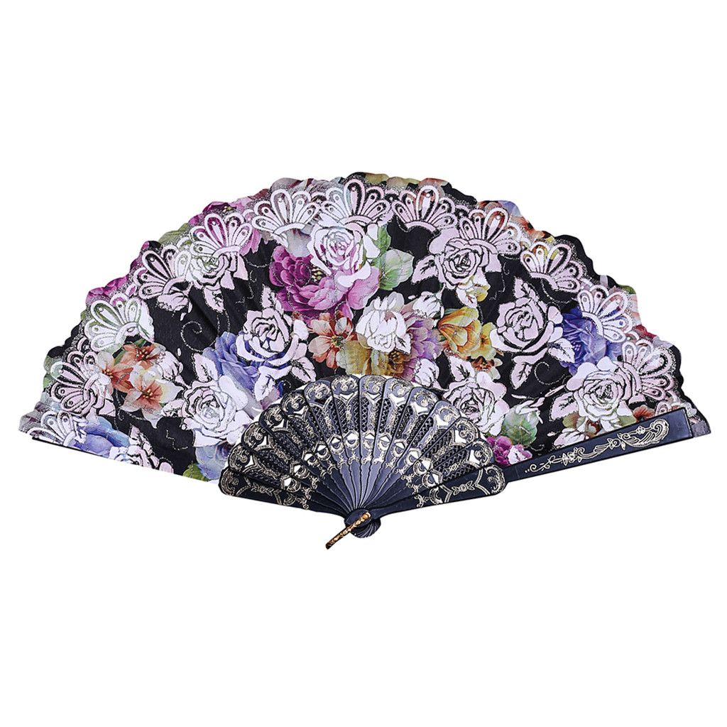 Wedding Style Folding Silk Held Lace Folding Flower G619 Chinese Paper Fans Best Party Fan Personalized Party Dance Hand