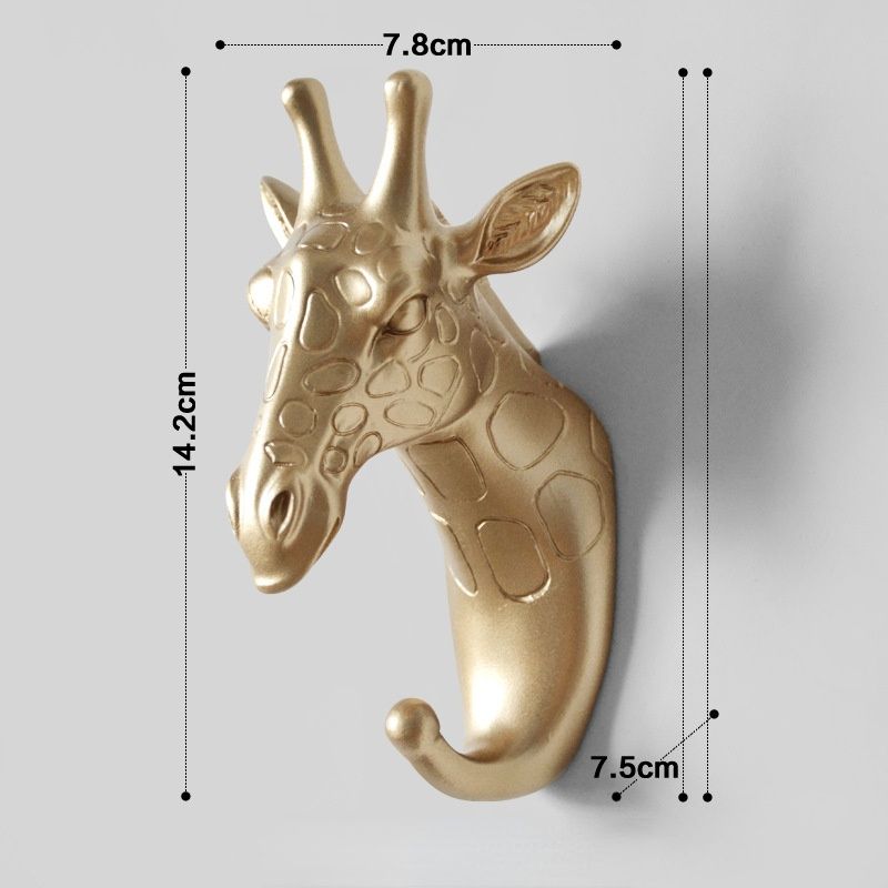 Wall Mounted Hooks Animal Head Rack Coat Caps Wall Hanger Horse Giraffe Elk Elephant Hooks Decorative Decor Bathroom Accessories