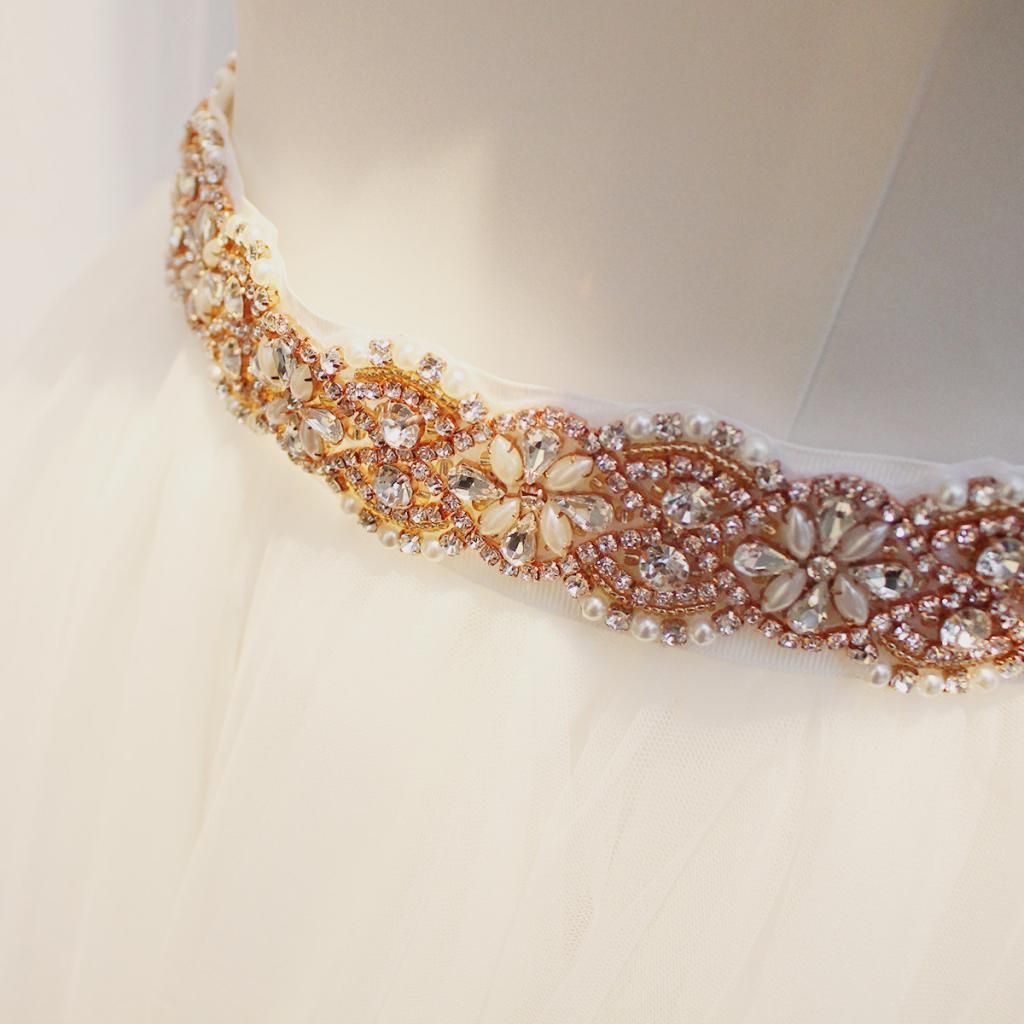 Crystal Flowers Waistband Girdle Belt Wedding Party Bridal X 283x5cm
