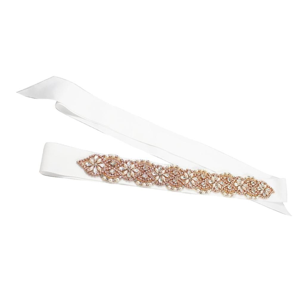 Crystal Flowers Waistband Girdle Belt Wedding Party Bridal X 283x5cm