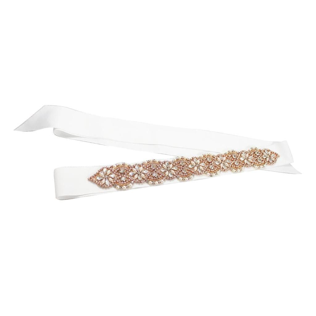 Crystal Flowers Waistband Girdle Belt Wedding Party Bridal X 283x5cm