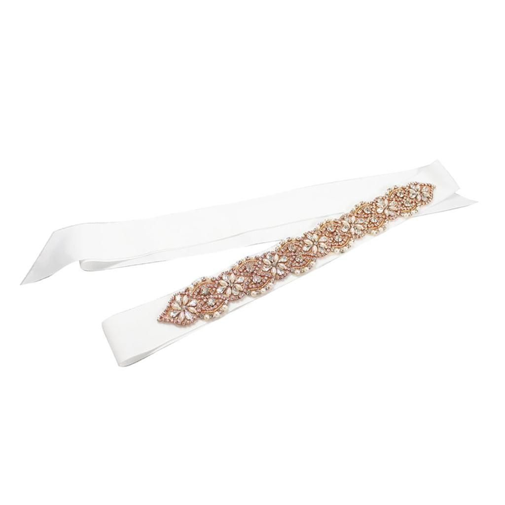 Crystal Flowers Waistband Girdle Belt Wedding Party Bridal X 283x5cm