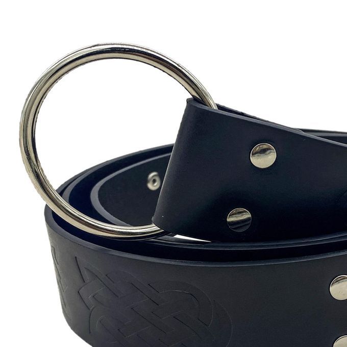 Medieval Belt For Men Rivet Renaissance Knight Belt Retro Style Black