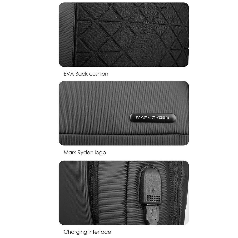 MARK RYDEN Large Capacity Anti-Thief Multi-function Business Laptop Bag Waterproof USB Charge Outdoor Men Knapsack One-Shoulder Travel Computer Bag