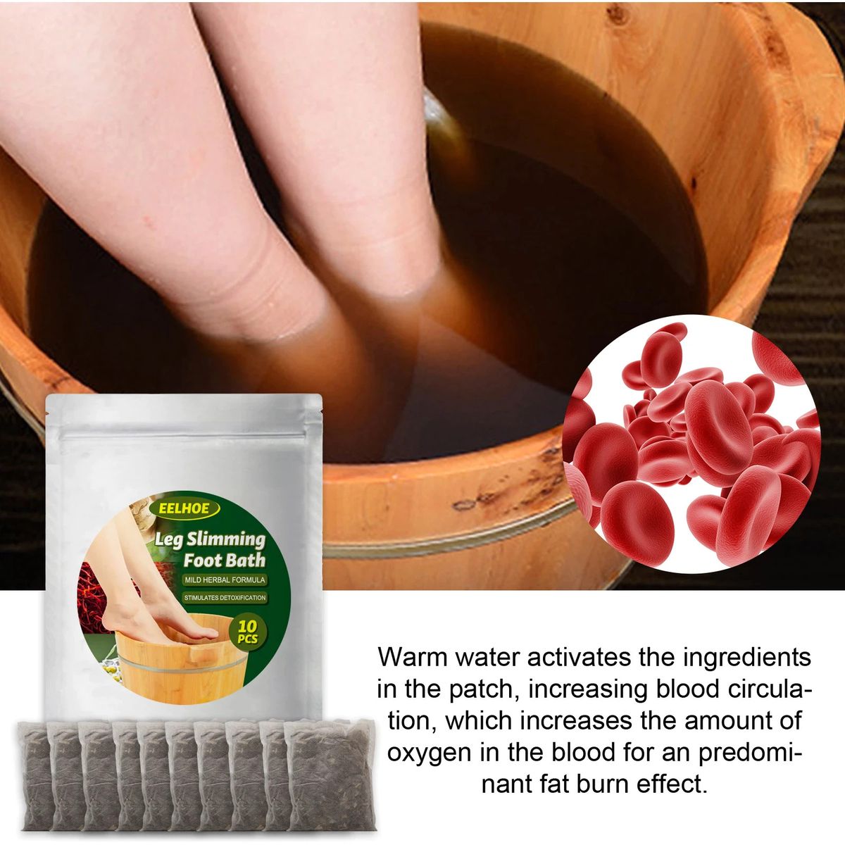 EELHOE Foot Bath Powder Wormwood Ginger Safflower Foot Bath