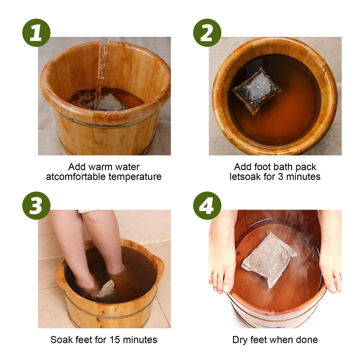 EELHOE Foot Bath Powder Wormwood Ginger Safflower Foot Bath