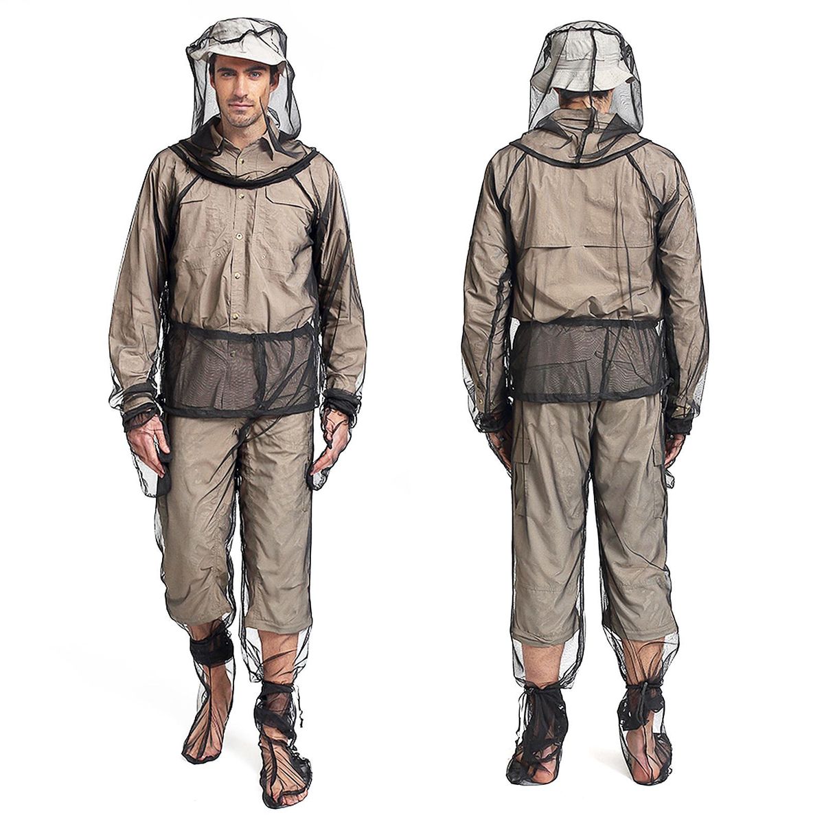 Aomiun Lightweight Summer Bug Wear Men Women Ultra-fine Mesh Mosquito Suit Jacket Mitts Pants Socks for Hiking Fishing Camping Bee feeding Cycling