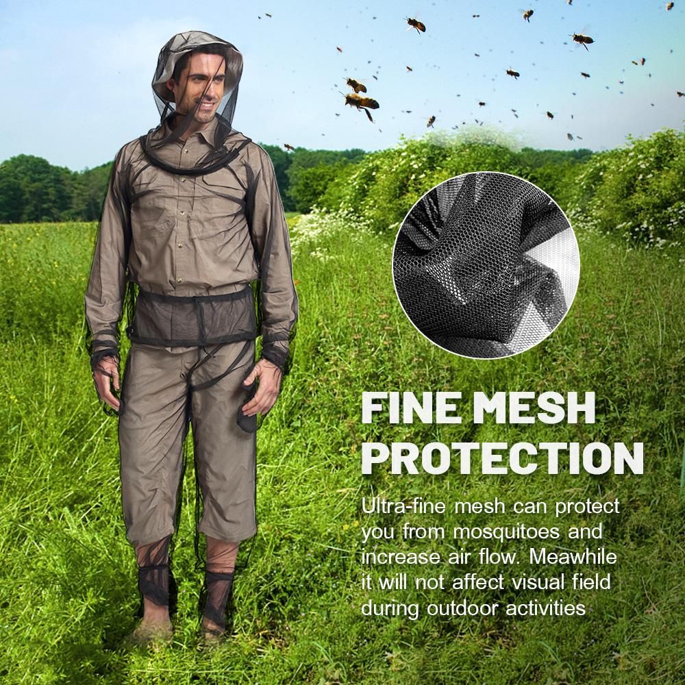 Aomiun Lightweight Summer Bug Wear Men Women Ultra-fine Mesh Mosquito Suit Jacket Mitts Pants Socks for Hiking Fishing Camping Bee feeding Cycling