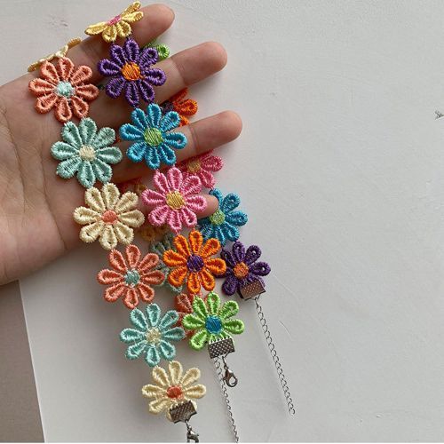 Colorful Flower Necklace Sweet Cute Student Choker Girls Collar Clavicle Chain