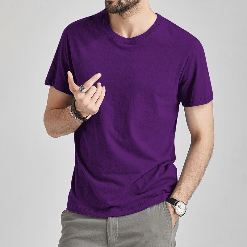 Kamiza Short Sleeve Plain T-shirt -  Purple