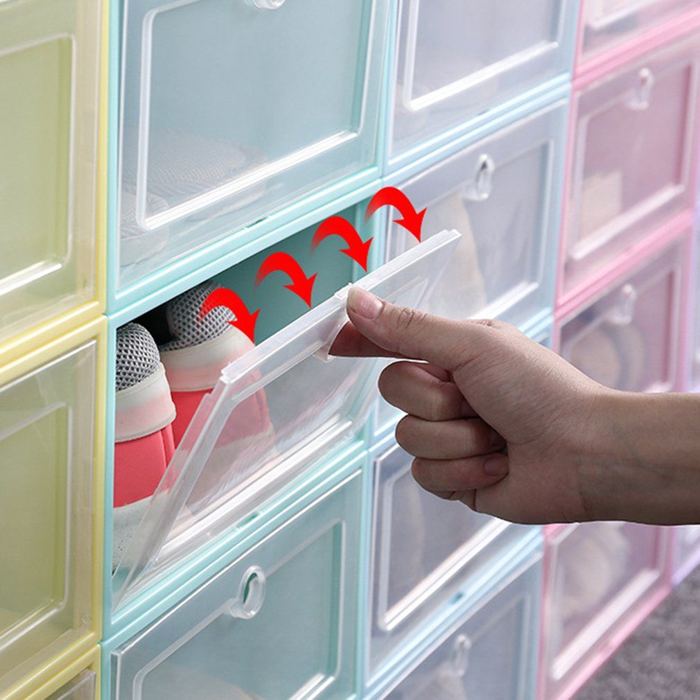 Transparent Plastic Shoe Box Shoe Storage Box Flip Cover Shoe Box Flip Cover