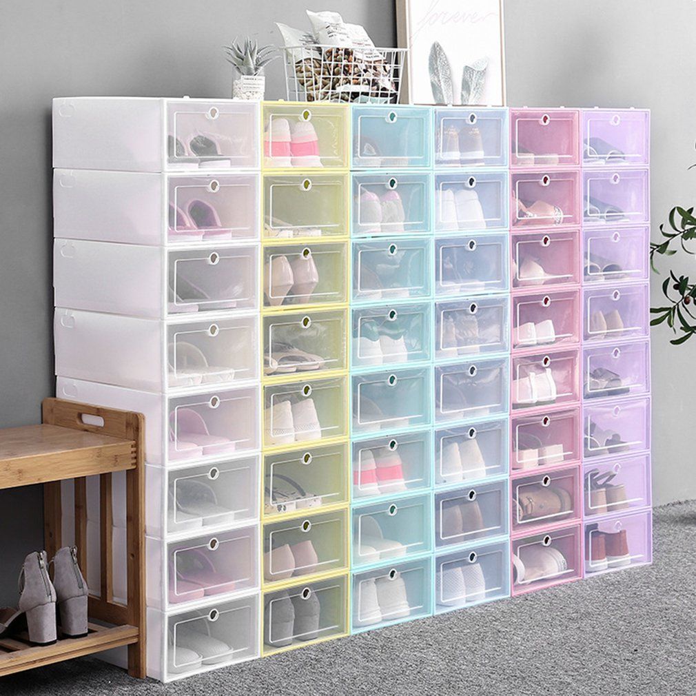 Transparent Plastic Shoe Box Shoe Storage Box Flip Cover Shoe Box Flip Cover