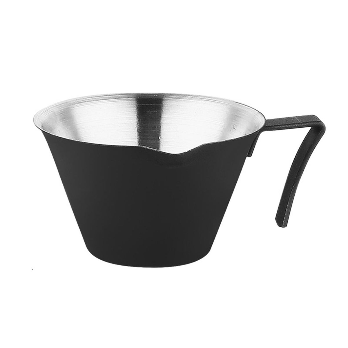 Premium Stainless Steel Espresso Shot Cup with Scale Markings 2oz Black
