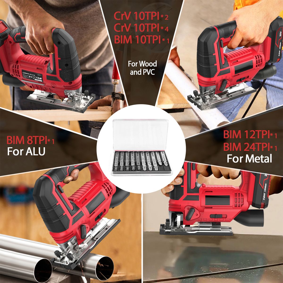 Jig Saw 20V Cordless Jigsaw For Woodworking With 4 Orbital