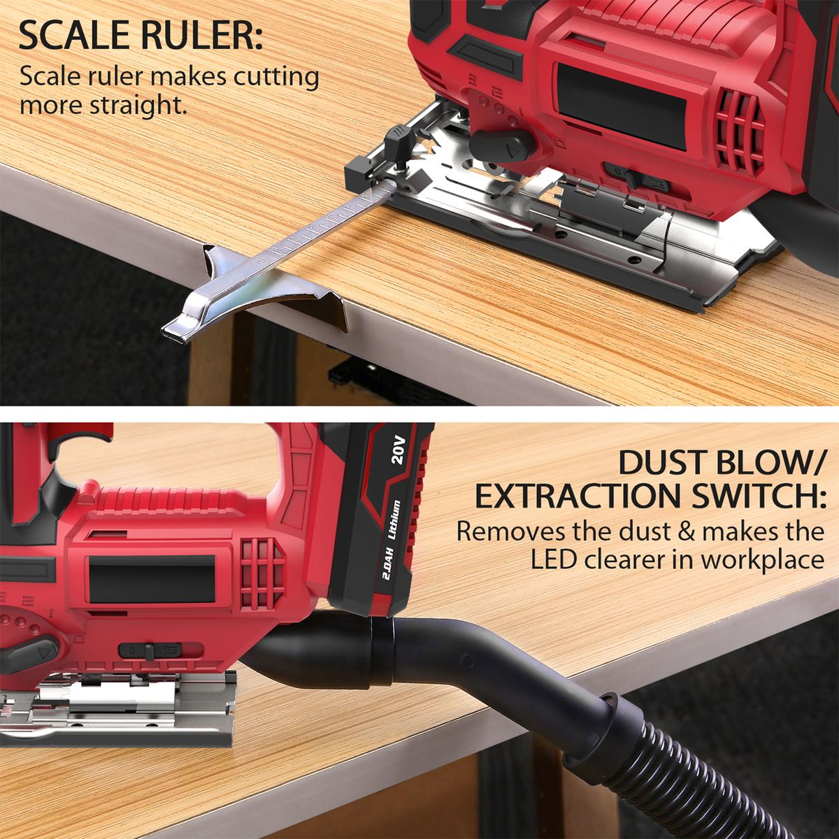 Jig Saw 20V Cordless Jigsaw For Woodworking With 4 Orbital