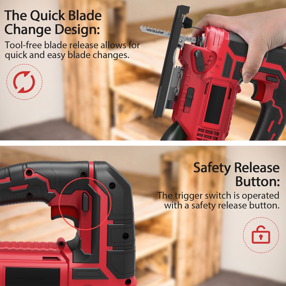 Jig Saw 20V Cordless Jigsaw For Woodworking With 4 Orbital