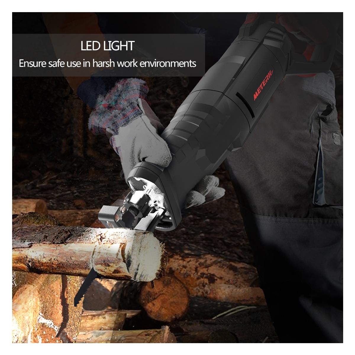 850W 0-2800SPM Sabre Saw with Non-Slip Rotary Handle  Variable Speed with Saw Blades