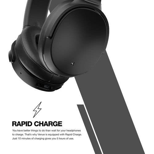 Venue Bluetooth Noise Cancelling Wireless Over-ear Headphones With Mic And Volume Control