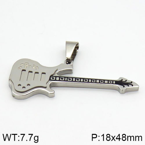 Guitar Pendant - Silver