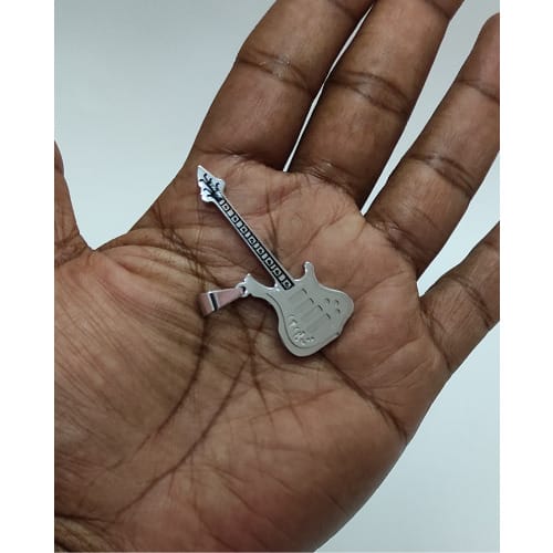 Guitar Pendant - Silver