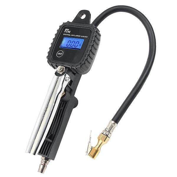 100 PSI Tyre Inflator LCD Digital Metal Air Tire PSI With Hose For Motorcycle Car