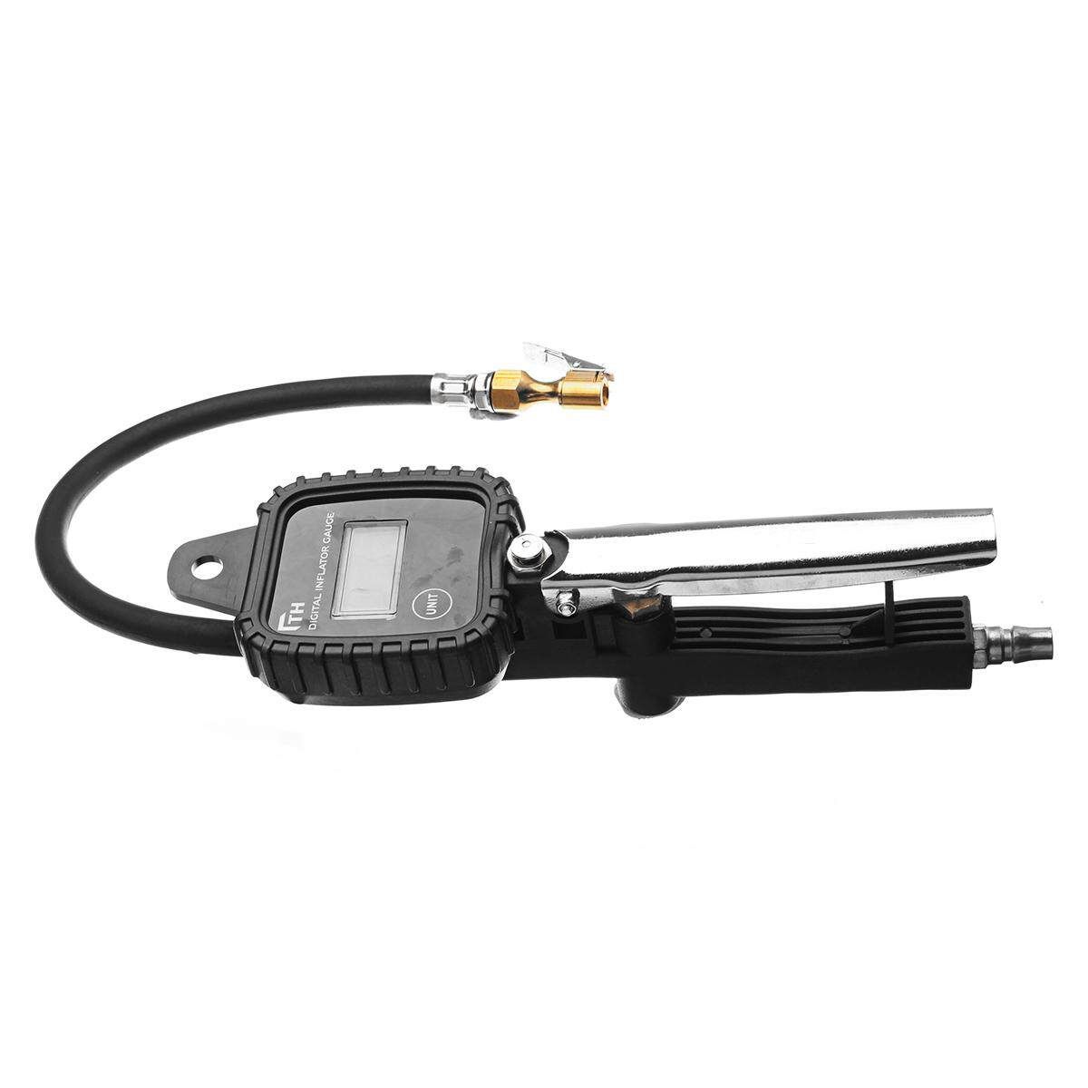 100 PSI Tyre Inflator LCD Digital Metal Air Tire PSI With Hose For Motorcycle Car