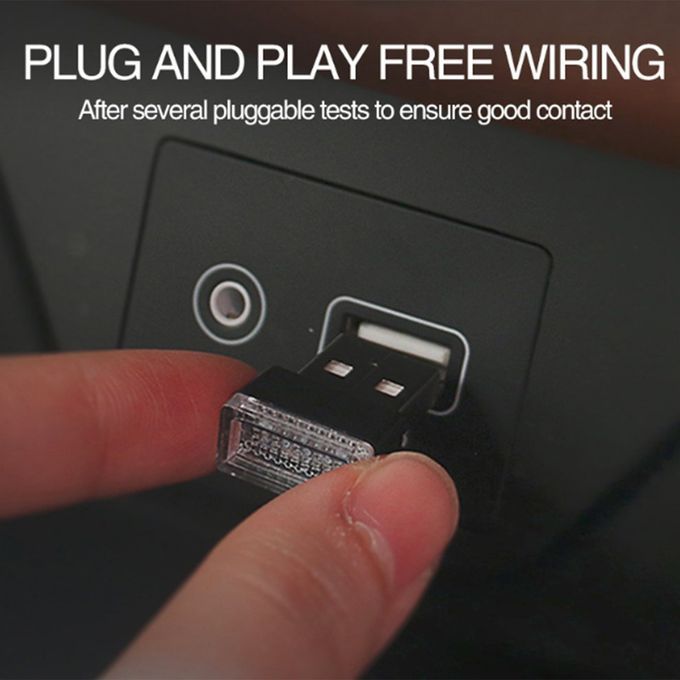 Mini Usb   Light For  Ar Plug-in 5v   Interior Ambient Lighting Kit-red-3pcs