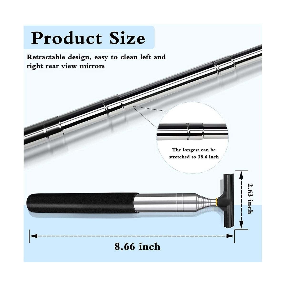 Car Side Mirror Squeegee Car Mirror Squeegee Portable Car Squeegee Car Rearview Mirror Wiper Telescopic Mini Squeegee