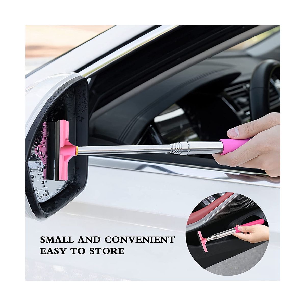 Car Side Mirror Squeegee Car Mirror Squeegee Portable Car Squeegee Car Rearview Mirror Wiper Telescopic Mini Squeegee