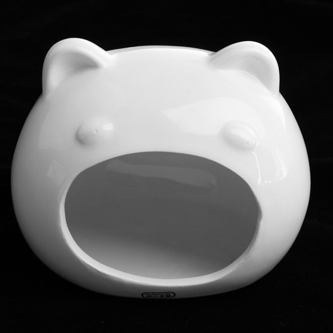 Hamster Bed Bear Shape Comfortable Sleeping Small Animal Pet White #2